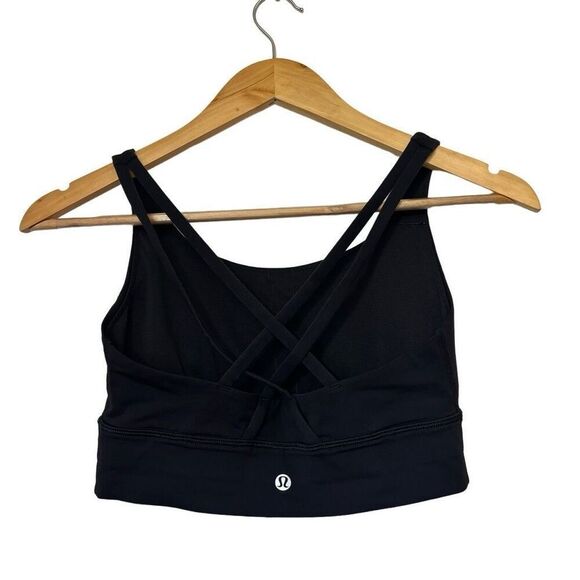 Lululemon Energy Bra Long Line Luxtreme Size 6 Black - Picture 2 of 8